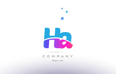 ha h a  pink blue white modern alphabet letter logo icon template