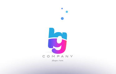 Fototapeta premium ig i q pink blue white modern alphabet letter logo icon template