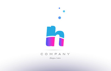 ih i h  pink blue white modern alphabet letter logo icon template