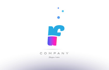 if i f  pink blue white modern alphabet letter logo icon template