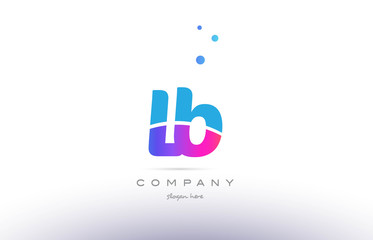 lb l b  pink blue white modern alphabet letter logo icon template