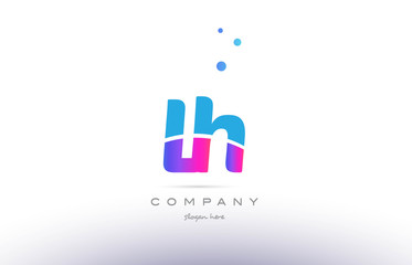 lh l h  pink blue white modern alphabet letter logo icon template