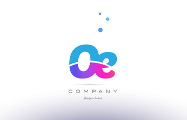 oe o e  pink blue white modern alphabet letter logo icon template