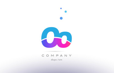 oo o  pink blue white modern alphabet letter logo icon template