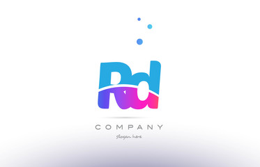 rd r d  pink blue white modern alphabet letter logo icon template