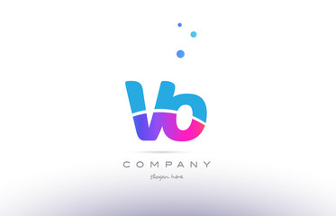 vo v o  pink blue white modern alphabet letter logo icon template