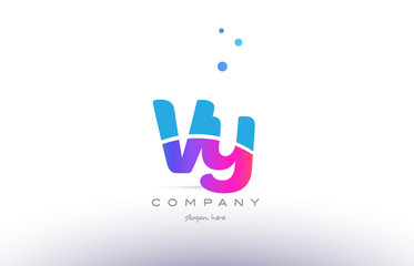 Fototapeta premium vy v y pink blue white modern alphabet letter logo icon template