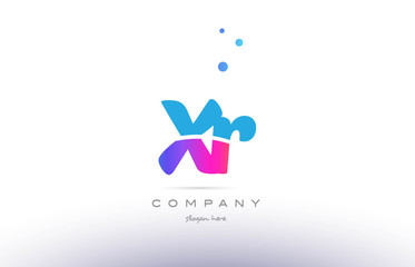 xr x r  pink blue white modern alphabet letter logo icon template