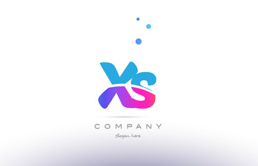 Obraz premium xs x s pink blue white modern alphabet letter logo icon template