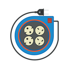 extension cord / lead icon. flat vector illustration