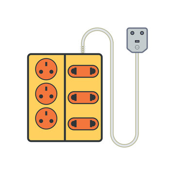 extension cord / lead icon. flat vector illustration