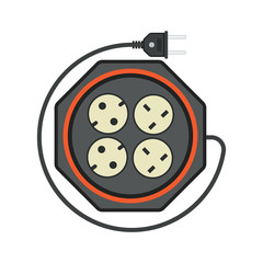 extension cord / lead icon. flat vector illustration