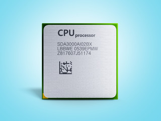 Central Computer Processors CPU High resolution 3d render on blue