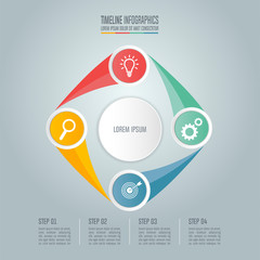 Infographic business concept with 4 options, steps or processes.