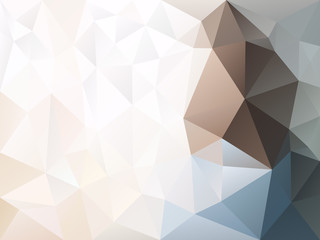 vector abstract irregular polygon background with a triangle pattern in light beige, blue, brown and gray color