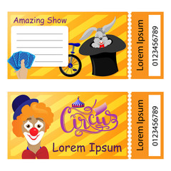 vector illustration of the tickets for the circus