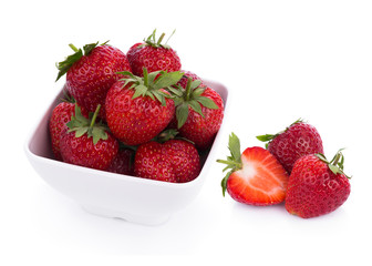 closeup strawberry isolated on white background