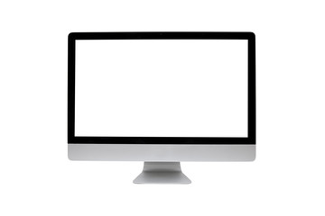 Computer monitors with blank white screen Isolated on white background