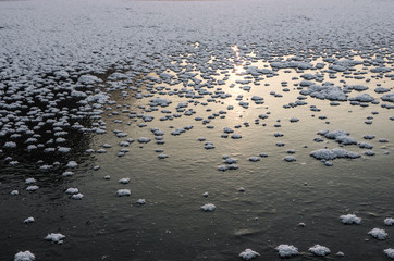 Frozen lake - ice texture