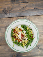 Healthy couscous salad with copy space