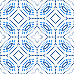 Blue Flower Pattern Boho Beads Background
