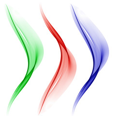 Abstract background with green and red and blue waves