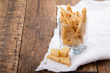 Homemade cheesy crackers