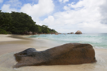 Tropical beach view at Anse Lazio, Seychelles
