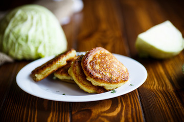 cutlets with cabbage lettuce and dill