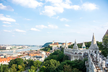 Fototapeta premium Panoramic view of Budapest from Fishermans' Bastion, Hungary.