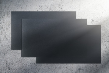 Concrete wall with black banners
