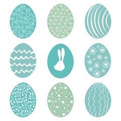 Easter eggs for holidays design on white background.