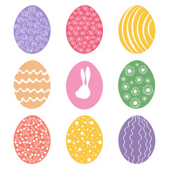 Easter eggs for holidays design on white background.