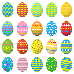 Easter eggs icons set. Collection eggs. Isolated on white background. Vector illustration.