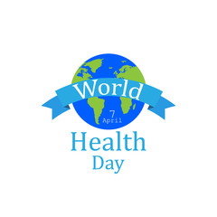 World health day concept with earth globe. Vector illustration.