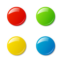 Colored magnets isolated on white background. Vector illustration. - obrazy, fototapety, plakaty