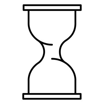 Icon of hourglass icon black contour on white background of vector illustration