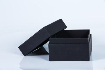 close up of a black box isolated on white background