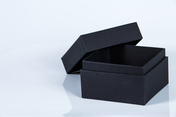 close up of a black box isolated on white background