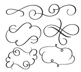 art calligraphy flourish of vintage decorative whorls for design. Vector illustration EPS10
