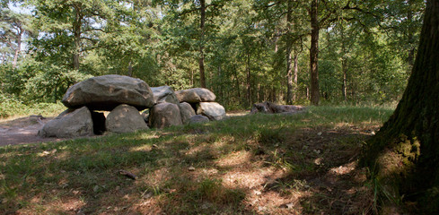 Dolmen at Anloo Drente Netherlands. Megalithic grave.