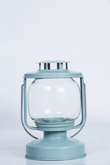 Light blue lantern isolated on white background