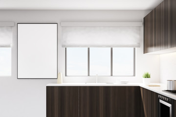 Kitchen with poster