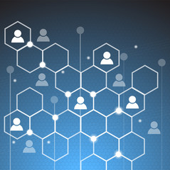 Obraz na płótnie Canvas Hexagon Technology human icon,vector illustrator