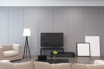 Living room with a tv set