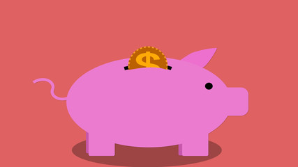 Fototapeta premium Piggy bank money saving concept