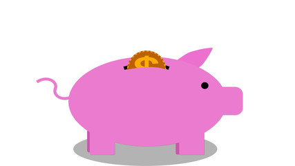 Piggy bank money saving concept