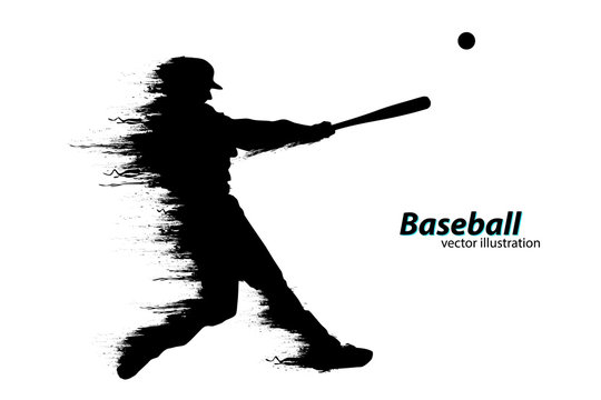 Silhouette of a baseball player. Vector illustration