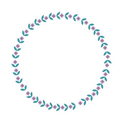 floral wreath decoration card vector illustration design