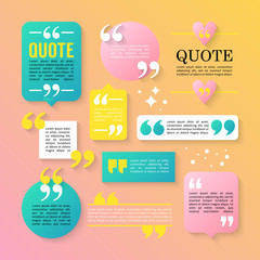 Modern block quote design elements. Creative text template